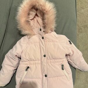 Rothschild Blush Hooded Jacket with Faux Fur